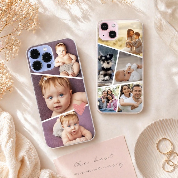 Personalized Photo iPhone Case Custom Collage, Picture Phone Case, Gift for Mom, Family Photo Case, Custom Memory Gift, iPhone Case
