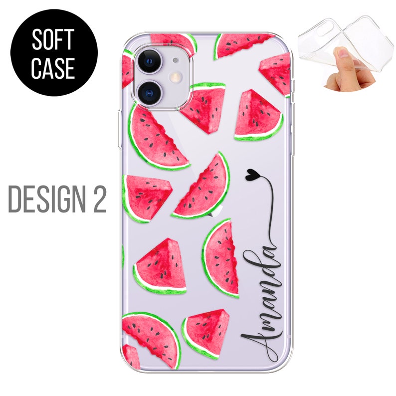 PERSONALISED phone case initials name soft silicone watermelons cover for apple iphone 5 5s SE 2020 6 6s Plus 7 8 X Xs max Xr 11 Pro Max
