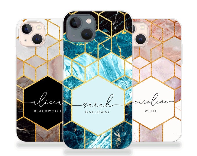 Personalised Phone case iPhone 16 marble custom name initials phone silicone cover iPhone 5s SE 6 6s Plus 7 8 X Xs max Xr 11 Pro MAX