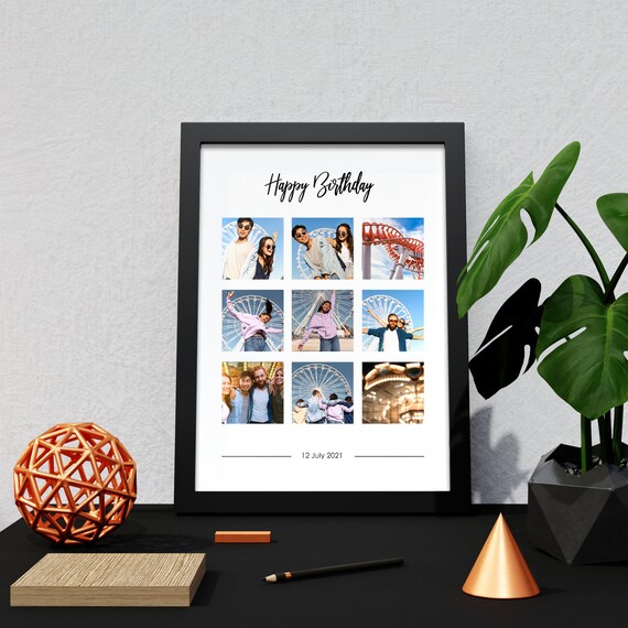 Personalized Photo Collage Frame | Custom Birthday Gift, Housewarming Decor