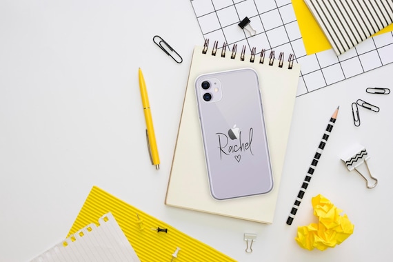 Personalized Hearts Phone Case: Custom Name Initials, Silicone Cover