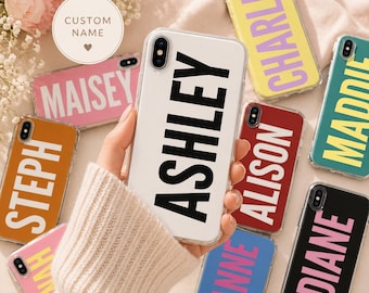 Personalized iPhone Case Custom Name, Aesthetic Phone Case, Minimal Name Case, Custom Gift for Her, iPhone 16 15 14 Case