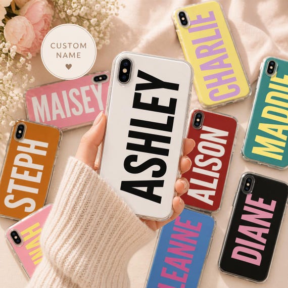 Personalized iPhone Case Custom Name, Aesthetic Phone Case, Minimal Name Case, Custom Gift for Her, iPhone 16 15 14 Case