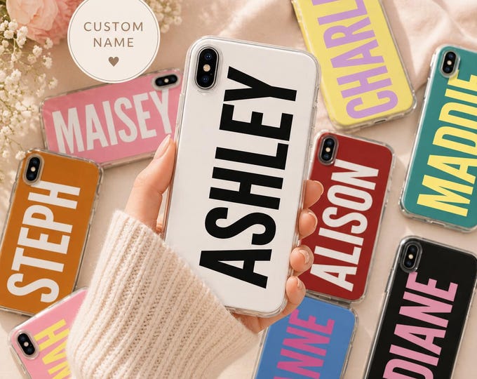 Personalized iPhone Case Custom Name, Aesthetic Phone Case, Minimal Name Case, Custom Gift for Her, iPhone 16 15 14 Case