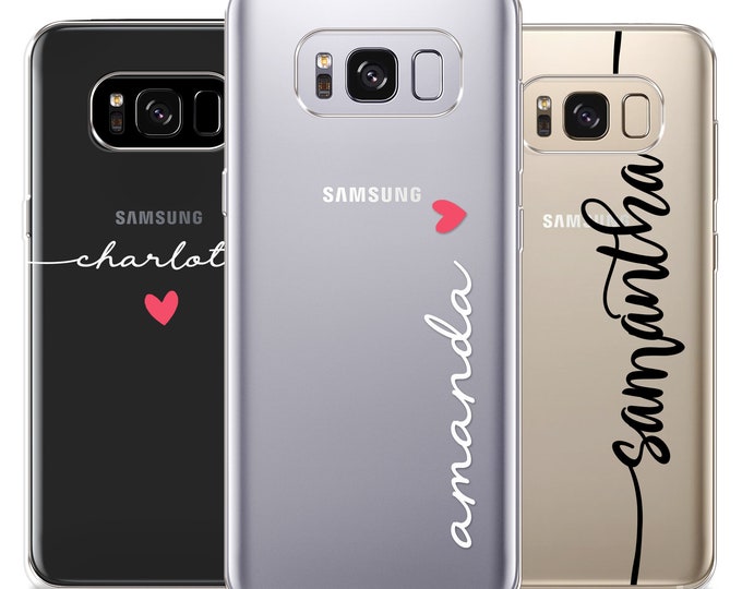 Personalised phone case for Samsung S20 Plus with handwriting initials  soft silicone Galaxy S8 S9 Plus S10e S20 S20 UltraFather's Day