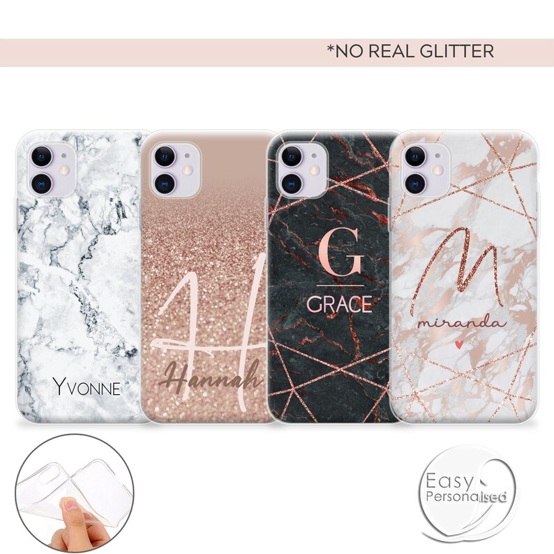 Personalised Phone case cute hearts custom name initials great gift phone silicone cover iPhone 5 5s SE 6 6s Plus 7 8 X Xs max Xr 11 Pro MAX