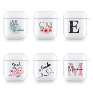 Funda de silicona PERSONALIZADA para Airpods 1.ª y 2.ª generación. Funda para Airpods Pro con iniciales y nombre para Apple. Regalo para el Día del Padre.