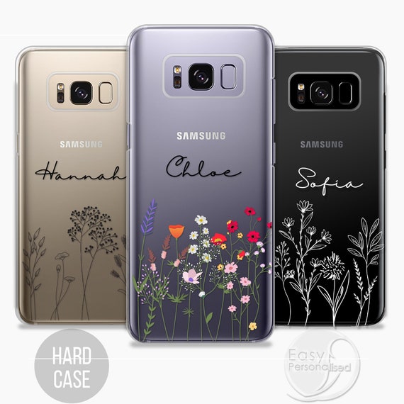 Personalized Floral Bouquet Samsung Phone Case: Initial Hard Cover