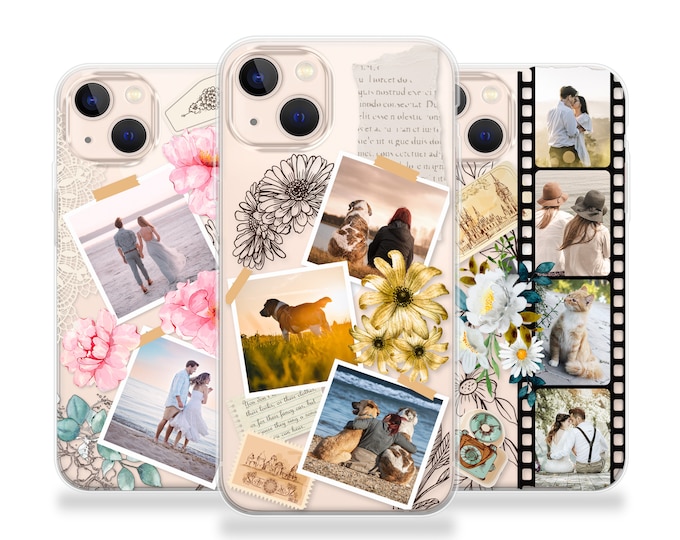 Personalised Phone case iPhone 16 custom photo collage phone silicone cover iPhone 5s SE 6 6s Plus 7 8 X Xs max Xr 11 Pro MAXFather's Day