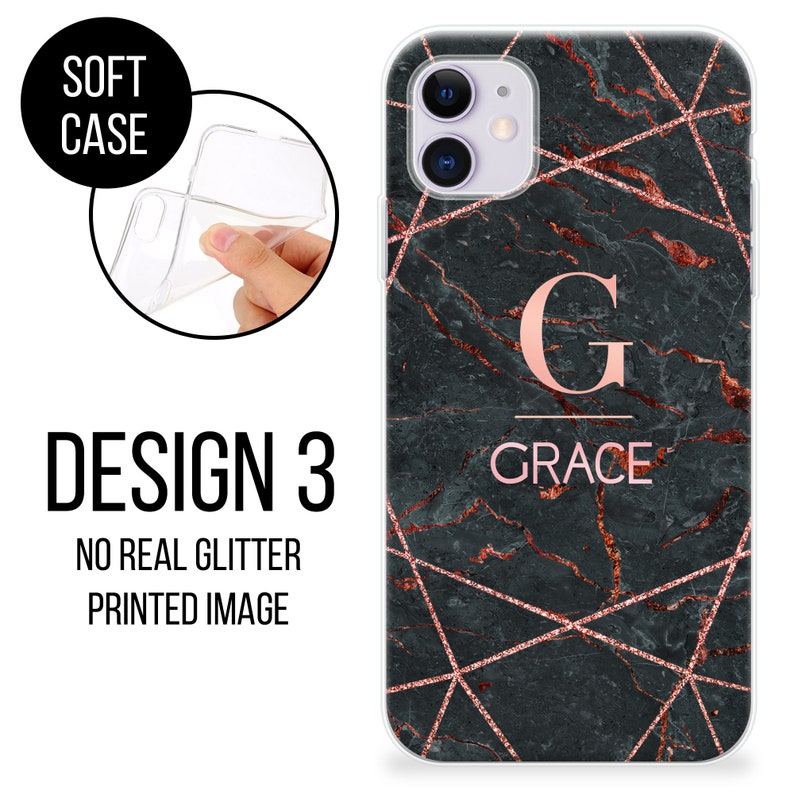 Personalised Phone case cute hearts custom name initials great gift phone silicone cover iPhone 5 5s SE 6 6s Plus 7 8 X Xs max Xr 11 Pro MAX