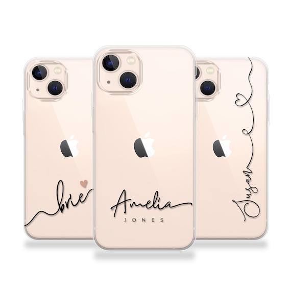 Personalized iPhone Case Custom Name, Minimalist Clear Phone Case, Custom Text Case, Aesthetic Name Case, Gift for Her, iPhone 16 15 14 13