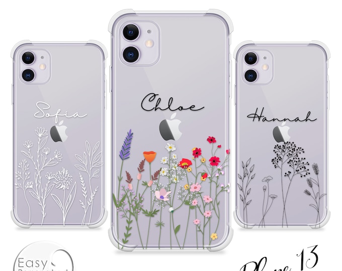 Personalised Name Phone shockproof slim transparent phone case cover for iPhone 11 Pro Max 7 8 Plus X XR XS Max 12 Pro MaxFather's Day