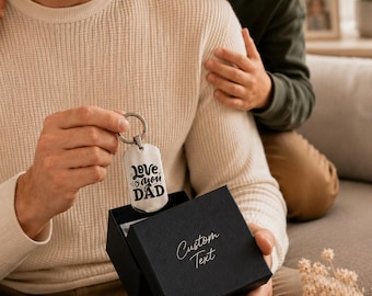 Custom Dad Keychain, Personalized Engraved Keyring, Father’s Day Gift for Dad, Best Dad Ever Keychain, Gift for Father