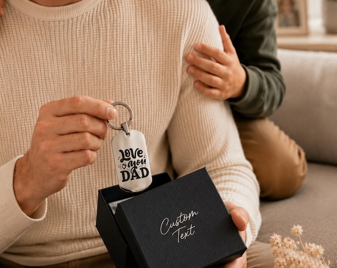 Custom Dad Keychain, Personalized Engraved Keyring, Father’s Day Gift for Dad, Best Dad Ever Keychain, Gift for Father