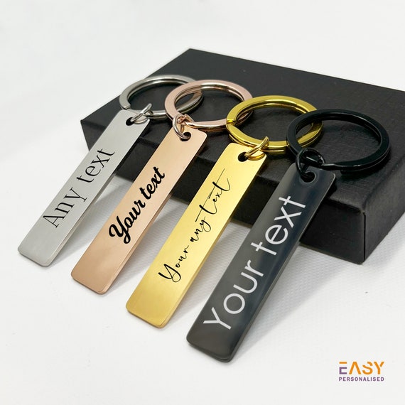 Personalised Engraved Keychain, Custom Name Keyring Gift for Boyfriend Girlfriend, Anniversary Gift, Couples Gift, Fathers Day Gift
