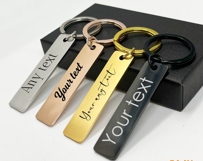 Personalised Keyring Engraved Keychain Custom Love Boyfriend Girlfriend GiftFather's Day