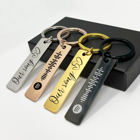 Personalized Spotify Code Keychain: Engraved Music Gift