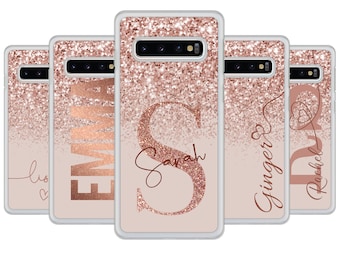 PERSONALISED phone case name initials clear hard plastic phone case cover for Samsung Galaxy S8 S9 S10 S10+Father's Day