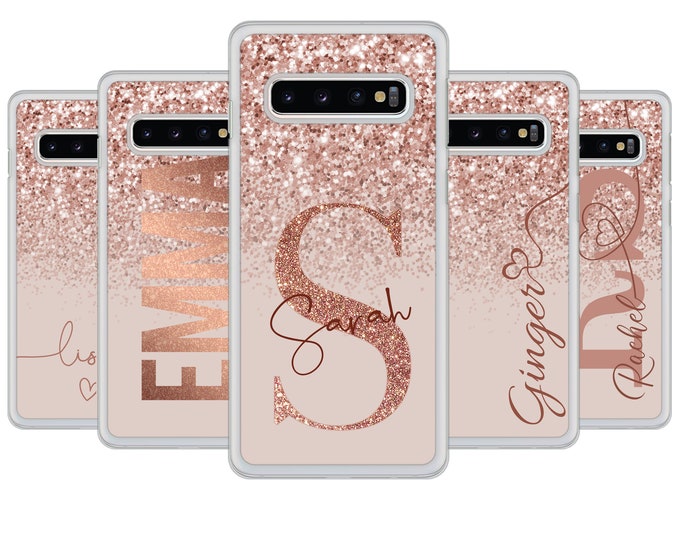 PERSONALISED phone case name initials clear hard plastic phone case cover for Samsung Galaxy S8 S9 S10 S10+Father's Day