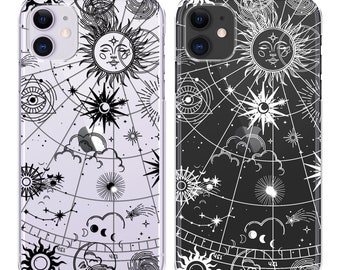 PERSONALISED phone case clear mystic moon hard plastic phone case cover for apple iphone 5 5s 6 7 8 11 Pro Xs XR Xs MAXFather's Day