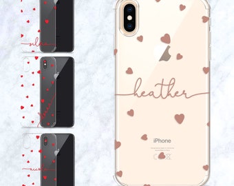 Personalized Heart iPhone Case: Custom Name, Shockproof Cover