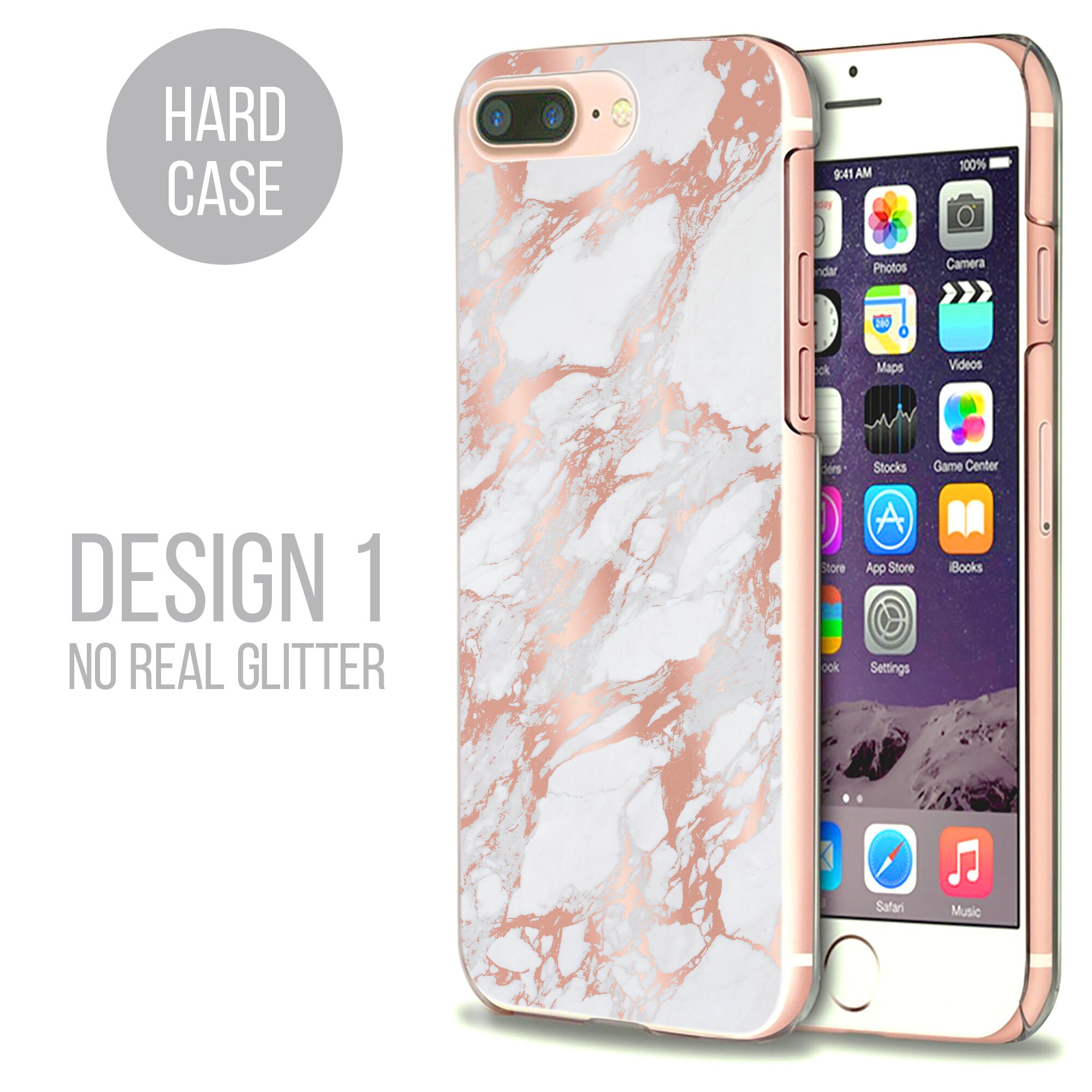 Phone Case chic marble rose gold glitter bling hard phone case | Etsy