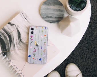 Gepersonaliseerde telefoonhoes met bloemen: harde plastic hoes met initialen