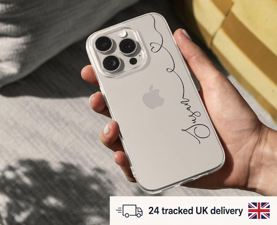 Personalized iPhone Case with Name, Custom Clear Silicone Phone Case, Minimalist Aesthetic Cover, Gift for Her, Ship 1 DAY