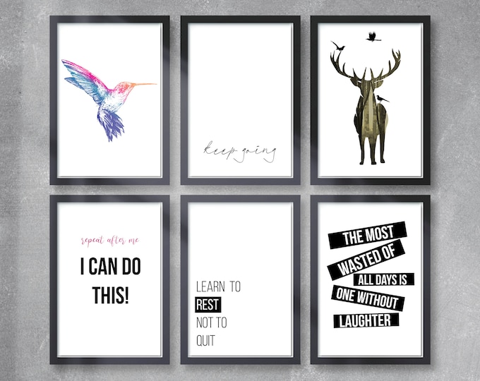 Inspirational Prints, Motivational Posters, Funny Framed Wall Art Quote A4 and A5Father's Day