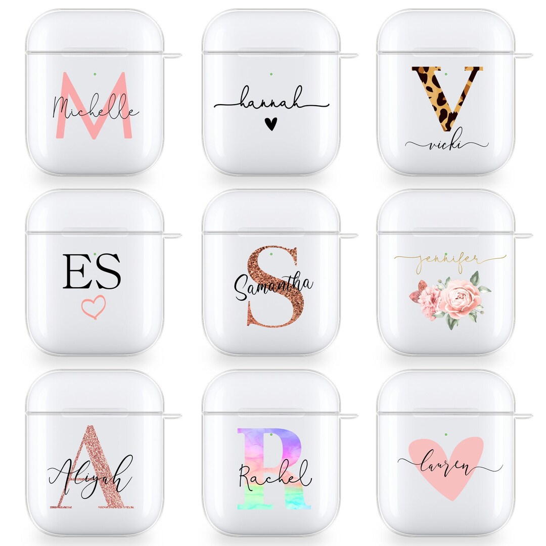 Buy PERSONALISED Airpods Case Initials Name Clear Silicone for Apple  Headphones Gift Forfather's Day Online in India