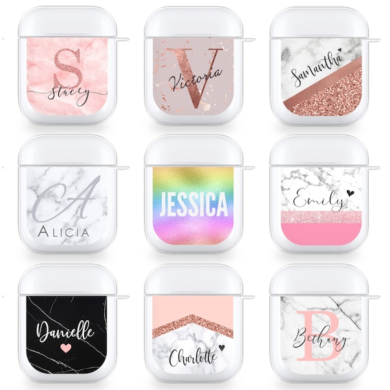Personalized Marble Airpods Pro Case: Initial Monogram Cover