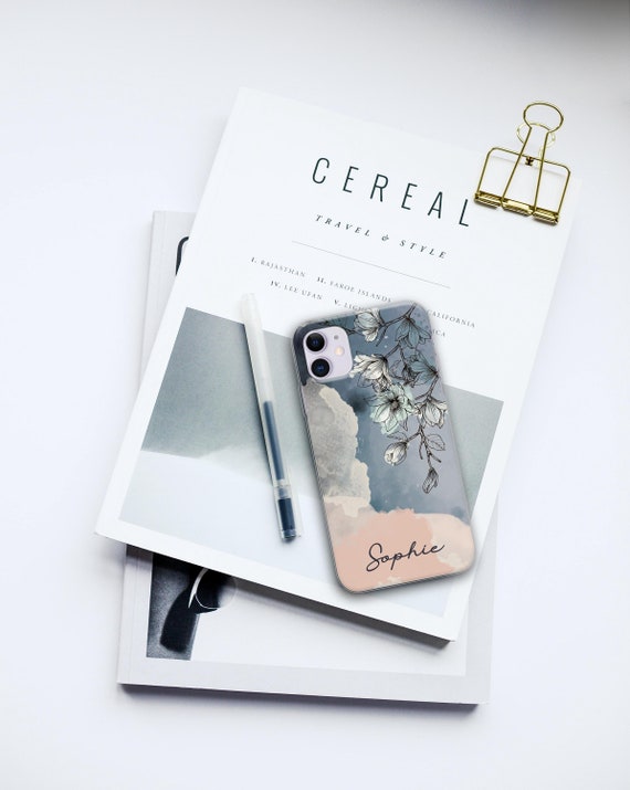 Personalized Floral iPhone Case: Initial Monogram, Silicone Cover