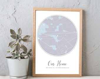 Custom Map Print & Frames | Where We First Met Where It All Began | Personalised Gift Location Home Wedding Anniversary Him 05