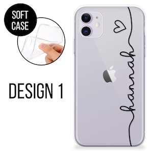 Personalised Transparent Phone Case iPhone 16/15/14/13/11 – Custom Name Silicone CoverFather&#39;s Day