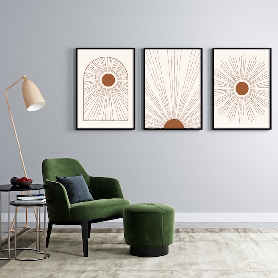 Boho Sun Print Set: Giclee Kitchen Art Prints