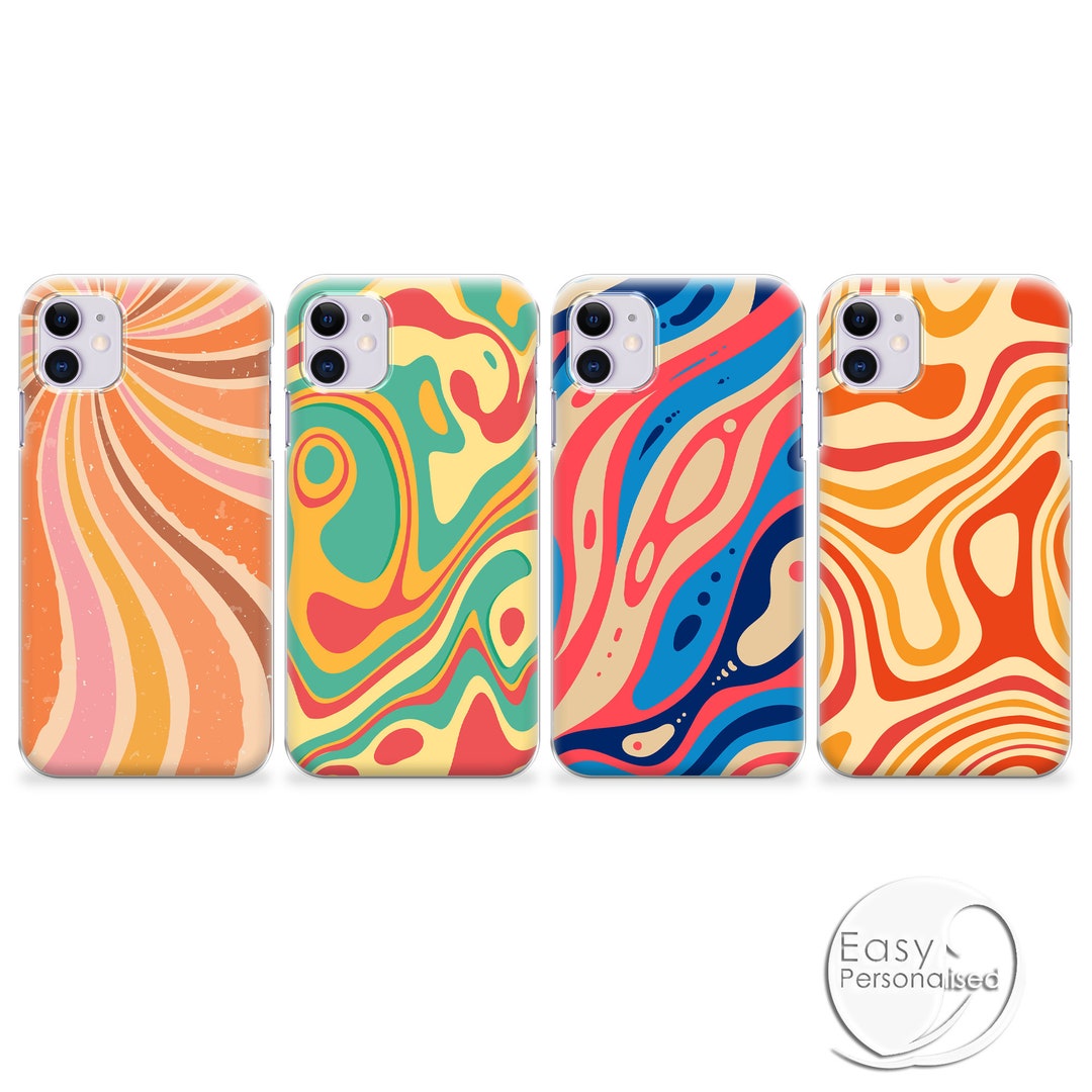 PERSONALISED Phone Case Hard Plastic Phone 60's Yellow Etsy UK