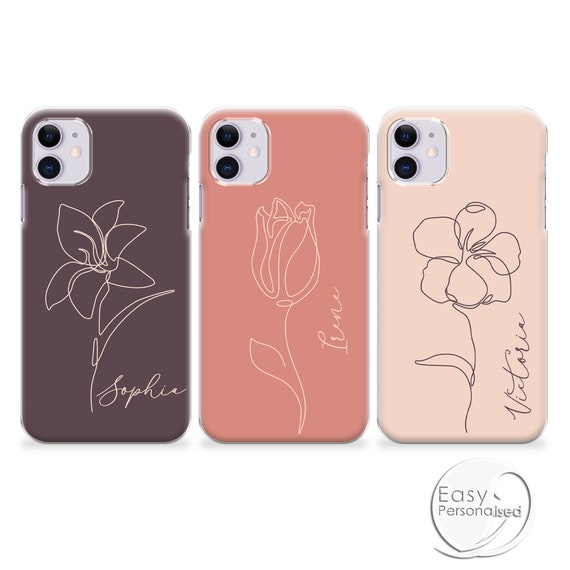 Coque de téléphone personnalisée Fleurs florales transparentes Coque en  plastique dur mignonne pour Apple iPhone 12 11 6 7 8 X XS Max XR Pro Plus -   France