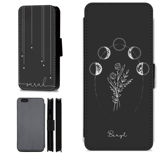 Personalized Marble Flip Wallet Phone Case: Initial Name PU-Leather