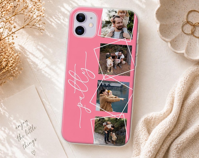 Personalized Photo Collage iPhone Case, Custom Picture Phone Case, Family Photo Gift, Custom Photo Case for Mom, iPhone 16 15 14 13 Case