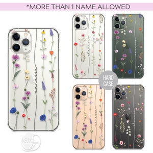 PERSONALISED phone case name initial hard plastic phone vertical floral case cover for apple iphone 8 11 Pro Xs XR Xs MAX Christmas gift