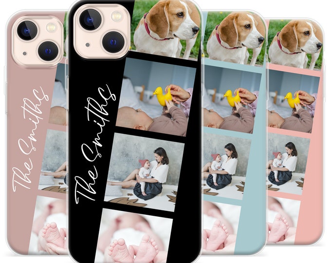 Personalised Phone case iPhone 16 custom collage phone silicone cover iPhone 5s SE 6 6s Plus 7 8 X Xs max Xr 11 Pro MAXFather's Day