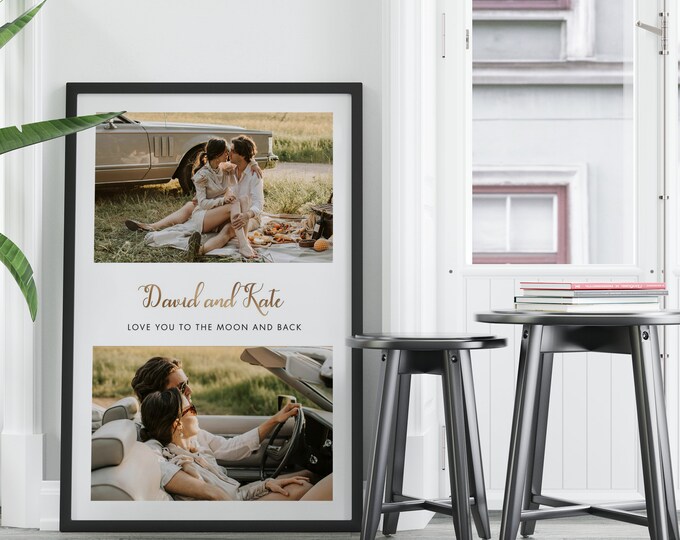 Framed Photo Collage A2, A3, A4, A5 | Father's Day | Personalised Photo Frame | Personalised Gift | Birthday | AnniversaryFather's Day