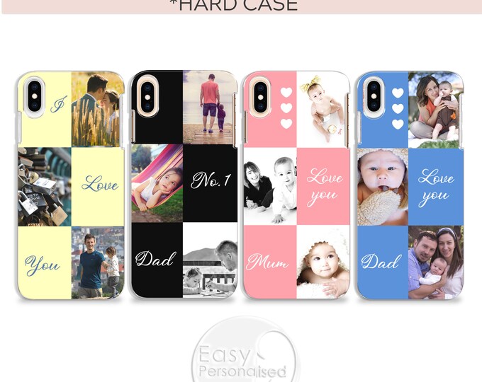 Hard plastic PERSONALISED phone case collage cover for apple iphone 5 5s 6 7 8 11 Pro Xs XR Xs MAXFather's Day