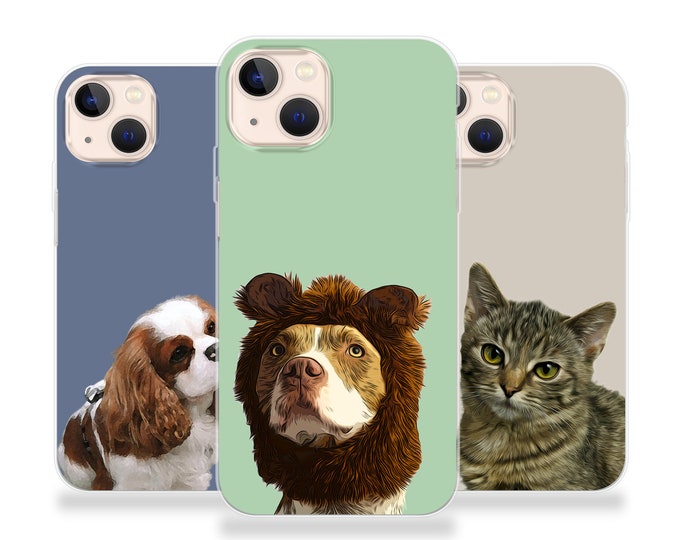 Pet Portrait, Illustrated Custom Portrait, Personalized Dog Wall Art, Pet Memorial Ideas, Digital or Print, Couple Gift iPhone 16 Plus Pro