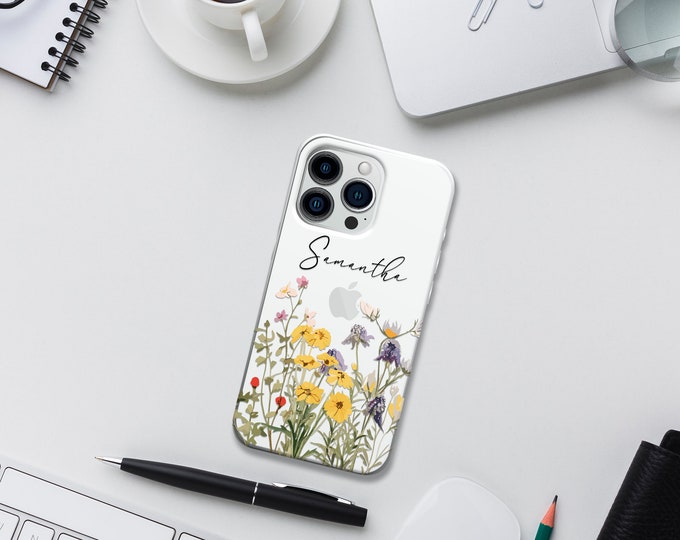 Personalised clear silicone iPhone case  all models custom name initials phone case cover  6 Plus 7 8 X Xs 11 12 13 Pro MAX 14 15 soft TPU