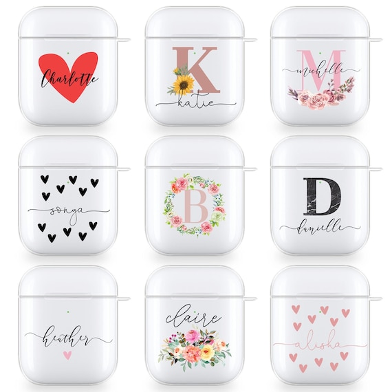 PERSONALISED AirPods case initials name clear silicone for Apple headphonesFather's Day