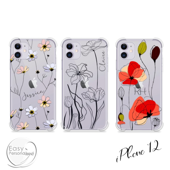 Personalized Floral iPhone Case: Shockproof Soft Cover