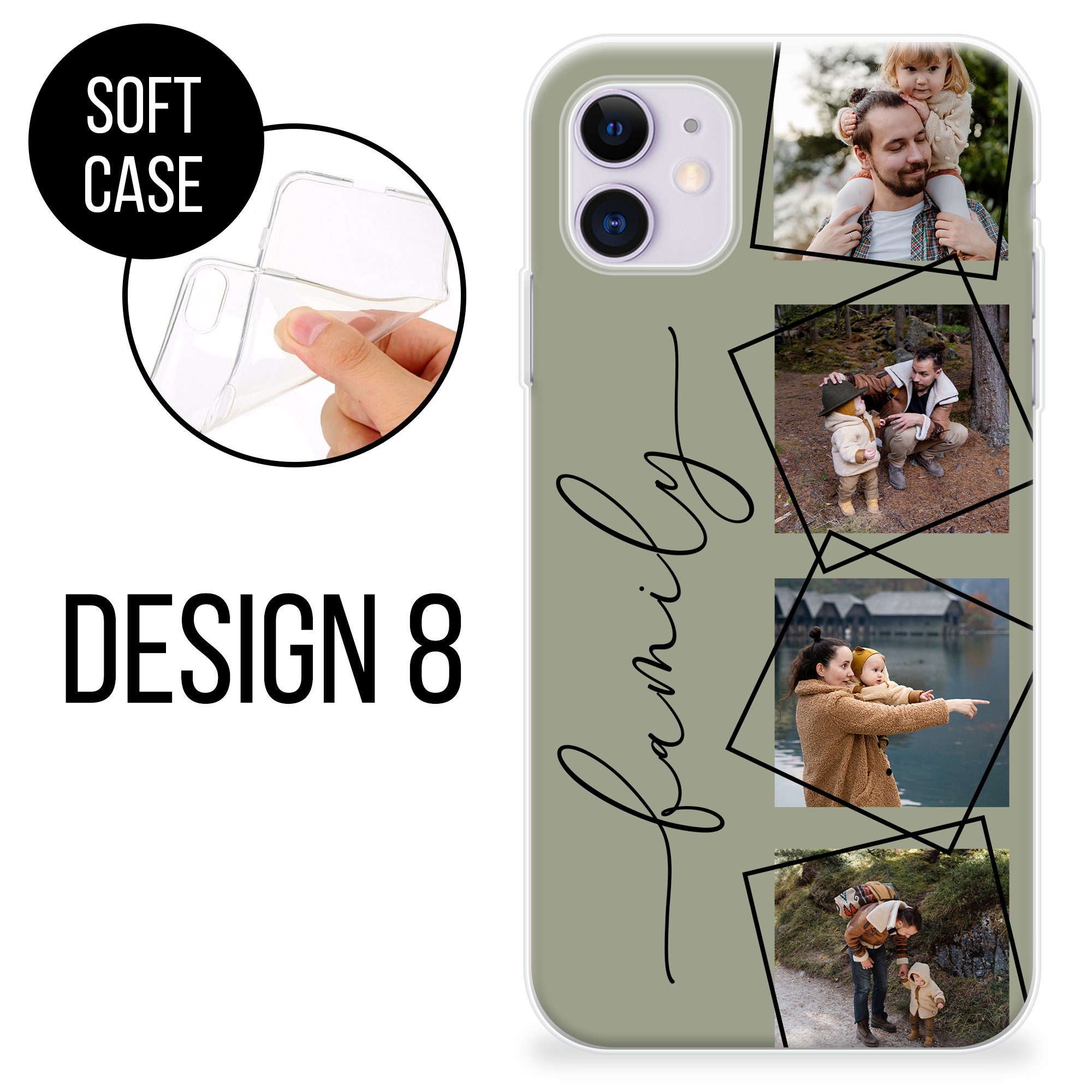 Personalized Phone Case for iPhone 14 Plus, Multi-Photo case Anti-Scratch  Soft Shock-Proof Protective Case Personalized Customized Photo Case Make