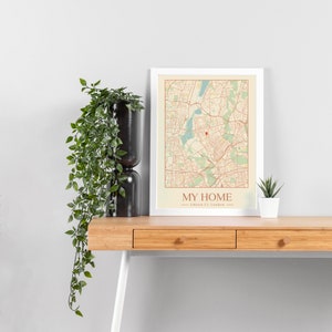 Impression de carte et cadres personnalisés | où nous nous sommes rencontrés pour la première fois, là où tout a commencé | Cadeau personnalisé Lieu Maison Anniversaire de mariage Lui Elle