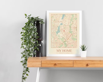 Custom Map Print & Frames | Where We First Met Where It All Began | Personalised Gift Location Home Wedding Anniversary Him Her